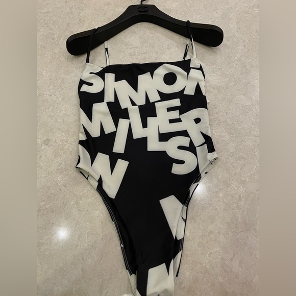 NEW Simon Miller Linkky One Piece Women’s In White Logo Scramble Size M - Picture 5 of 12